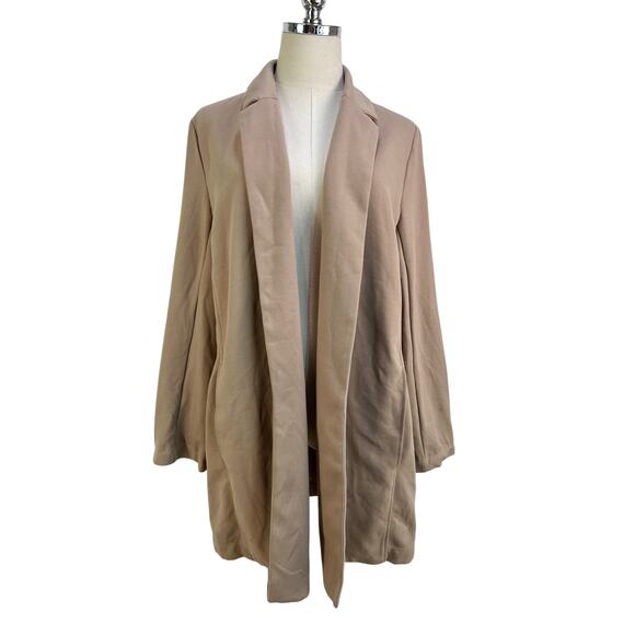 Eileen Fisher Open Front Soft Blazer Tan Beige - Picture 1 of 8